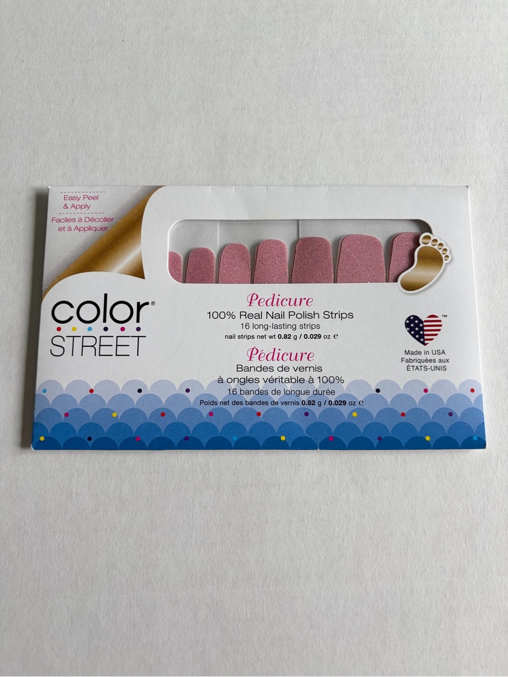 *Retired* Color Street: Call Your Blush (Pedicure) | Pink Pastel Glitter Gold - Picture 3 of 14